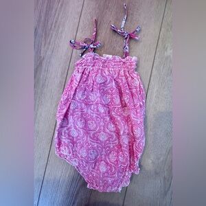 Holicow Pink and White Patterned Romper